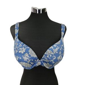 Soma 36 DD Enhancing Full Coverage Bra 3‎ Hook Adjustable Strap Blue White Black